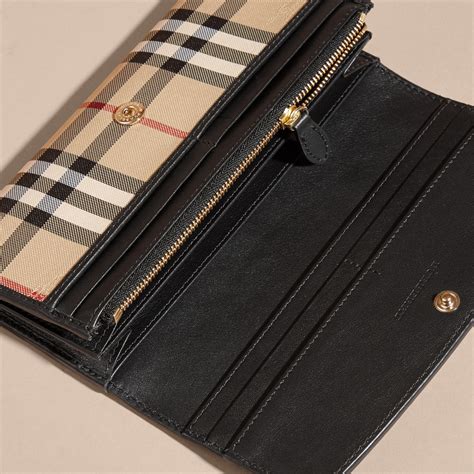 burberry two tone leather continental wallet|Burberry checkbook cover.